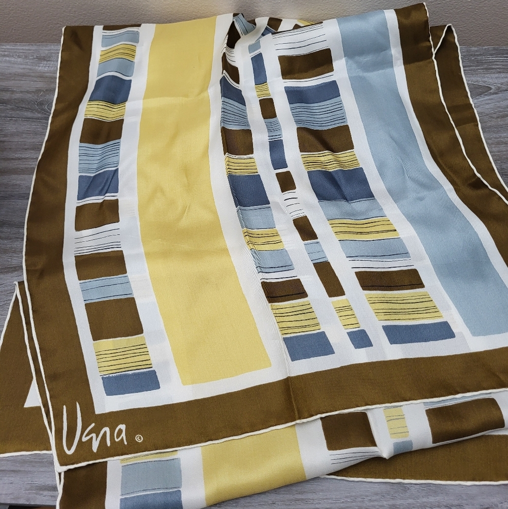 Vintage Vera Neumann Geometric Print Scarf Rayon Silk 1970s Japan - Picture 4 of 9